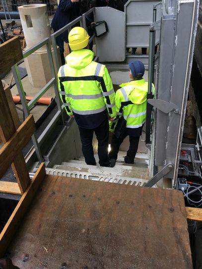 Über eine Treppe gelangen die Besucher später wieder ans Tageslicht. Foto: Zuchold