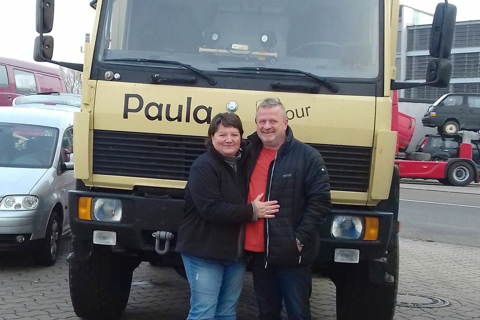 Gabi und Frank Wagner machen sich mit "Paula" auf den Weg nach Südamerika. Foto: Privat