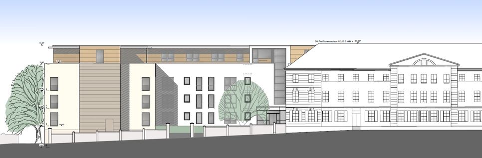 Visualisierung des neuen Komplexes Schwanenhaus