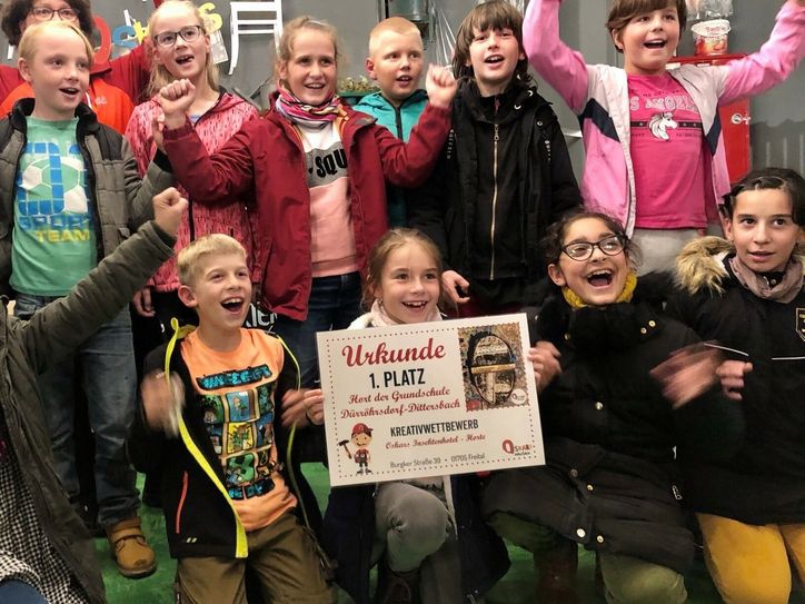 Die Hortkinder aus Dürrröhrsdorf-Dittersbach bei der großen Siegerehrung. Foto: PR