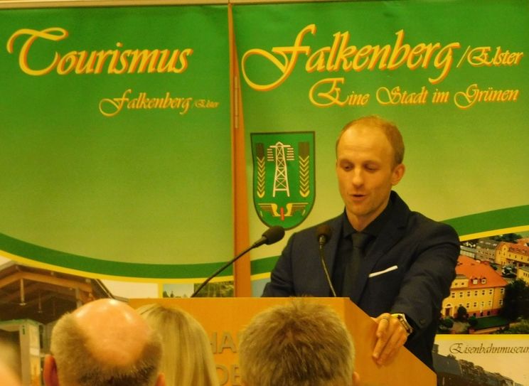 Stephan Bawey, Falkenbergs ehrenamtlicher Bürgermeister, lud zum Neujahrsempfang.         Foto:das