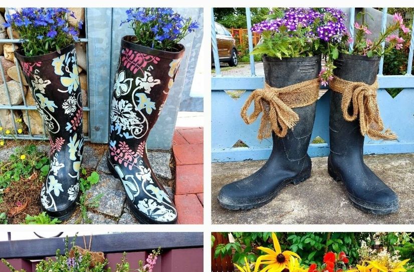 Geschmückte Gummistiefel zierten die Sornoer Vorgärten.