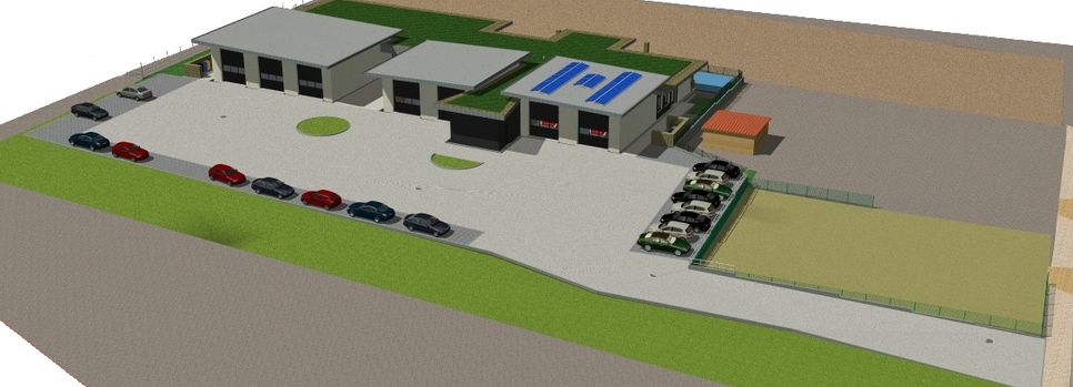 So soll der Gebäudekomplex an der Schulzendorfer Dorfstraße künftig aussehen. Grafik: Bärmann + Partner GbR Guben