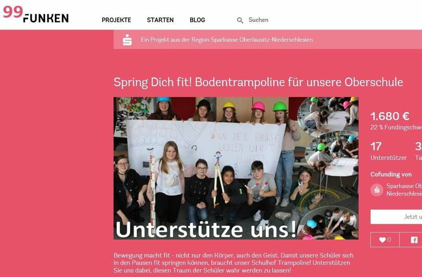Zu finden ist die Crowdfunding-Kampagne unter www.99funken.de/spring-dich-fit.