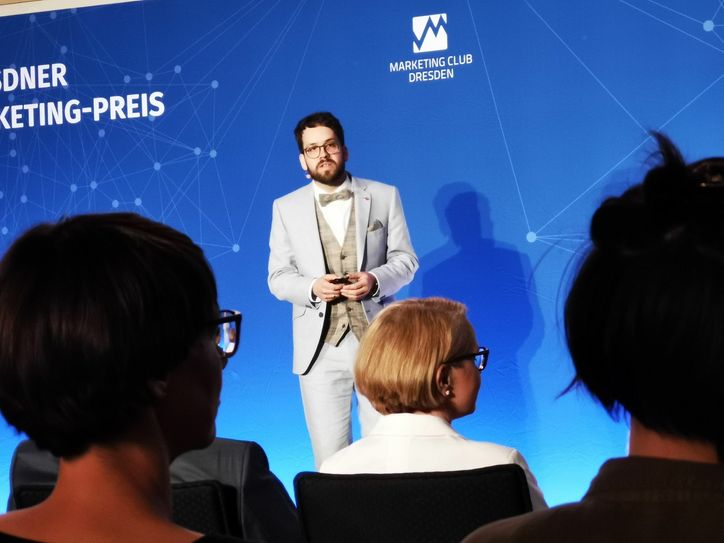 Robert Böhme bei der Präsentation des Pirnaer Marketingkonzeptes in Dresden.         Foto: Stadt Pirna