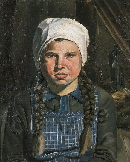 »Bauernmädchen mit weißem Kopftuch (Ella Vogt)«, Curt Querner, 1934, Öl auf Leinwand. Foto: PR