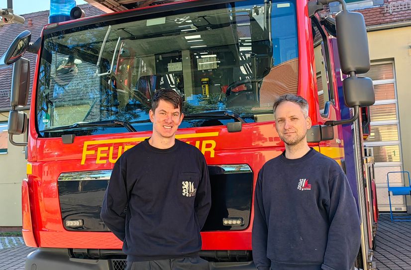 Vereinsvorsitzender Sven Lobeda und Wehrleiter Konrad Köhler.