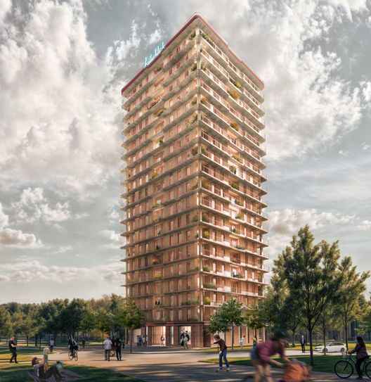 Das mit 62 Metern höchste Holz-Hochhaus Deutschlands wird jetzt in Dresden vorgestellt. Es folgt ein Holz-Parkhaus in Dresden.
