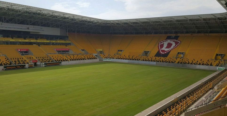 DDV-Stadion mit neu verlegtem Rasen – Juli 2015 (Foto: PR/Archiv)