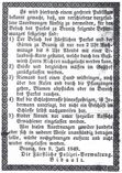 Ordnung im Park und im Theater - Parkordnung vom Sommer 1849 im Cottbuser Anzeiger. Abb.: Stadtarchiv Cottbus