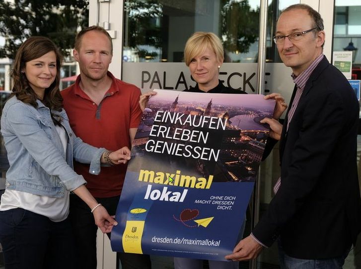 Stadt, Citymanagement und DMG werben für online, aber zugleich lokales Einkaufen. Foto: Stadt