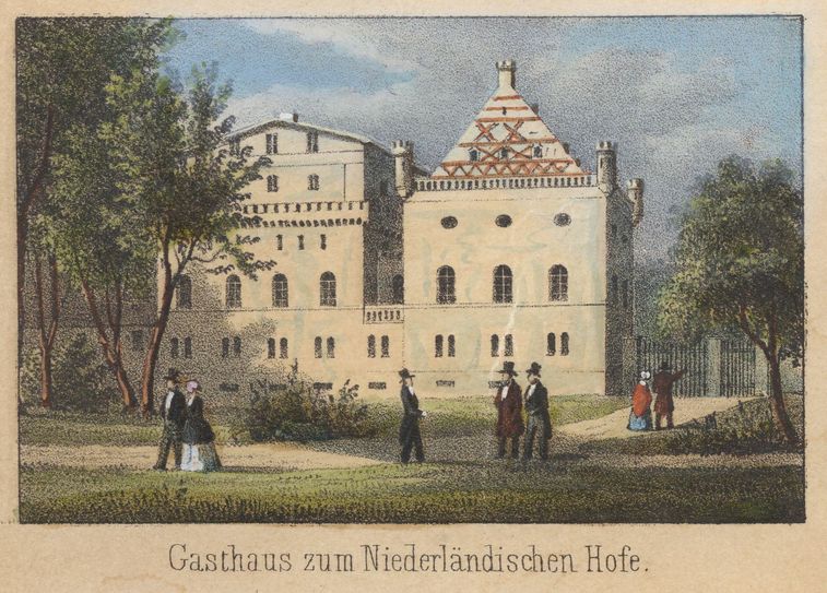 Lithographie nach Gustav Täubert um 1850 (Eigentum Stadt Bad Muskau). Foto: Stiftung „Fürst-Pückler-Park Bad Muskau“