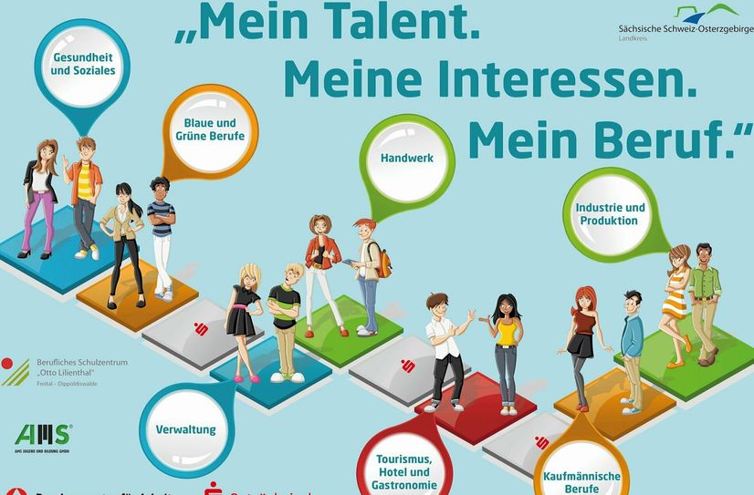 Jugendliche erkunden an zahlreichen Stationen die Arbeitswelt.