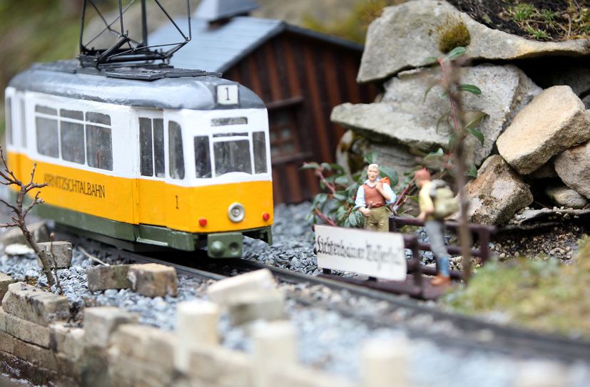 Miniatur-Kirnitzschtalbahn am Lichtenhainer Wasserfall.