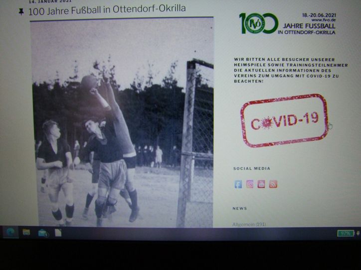 Auf der Webseite des Vereines gibt es interessante fotografische Einblicke aus der Klubhistorie. Ob allerdings das Jubiläum „100 Jahre Fußballsport in Ottendorf-Okrilla“ in diesem Sommer gefeiert werden kann, hängt vor allem mit der Entwicklung der Pandemie ab. Foto: Rainer Könen