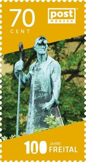 Briefmarke Motiv 1 – Plastik "Stahlwerker" von Friedrich Press (1953, Niederhäslich)