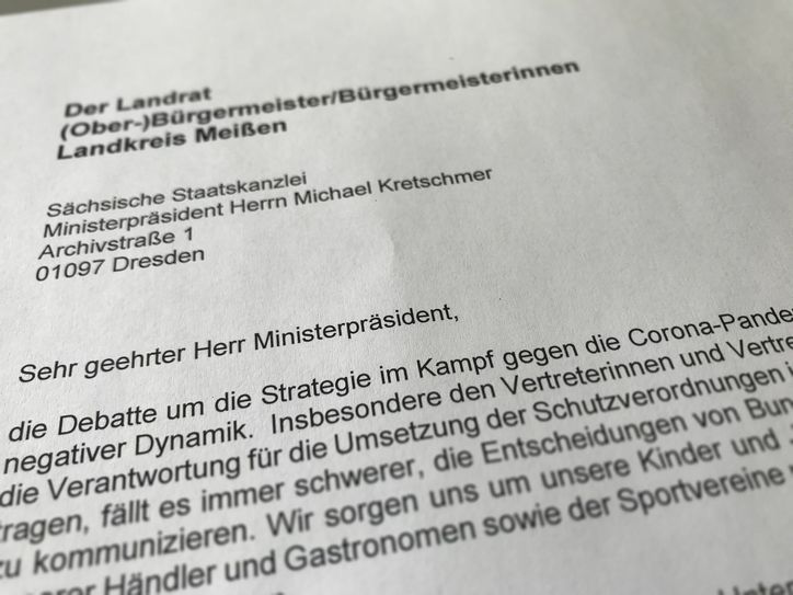 Die Stadtoberhäupter im Landkreis Meißen haben dem Ministerpräsidenten einen Brief geschrieben. Sie wünschen sich mehr Verantwortung im Kampf gegen die Pandemie. Foto: Schramm