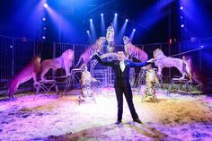 Tom Dieck Jr. präsentiert in seiner Show seine gemischte Raubtiergruppe. Foto: Circus Probst