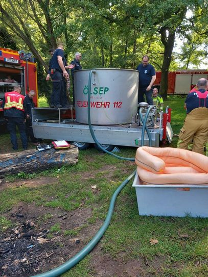Feuerwehr-Übung am Kiekebuscher Wehr