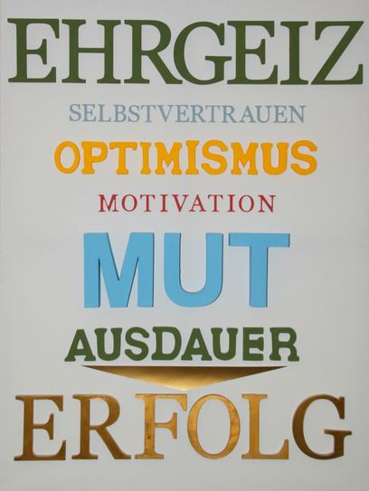 Mit diesem Motivationschub werden Besucher des BSW am Eingang begrüßt.          Fotos: Farrar