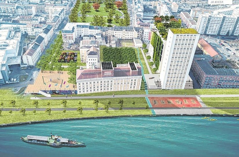 So könnte der Klima- und Energiepark auf dem Gelände des heutigen Muskator-Werkes in gut zehn Jahren aussehen.