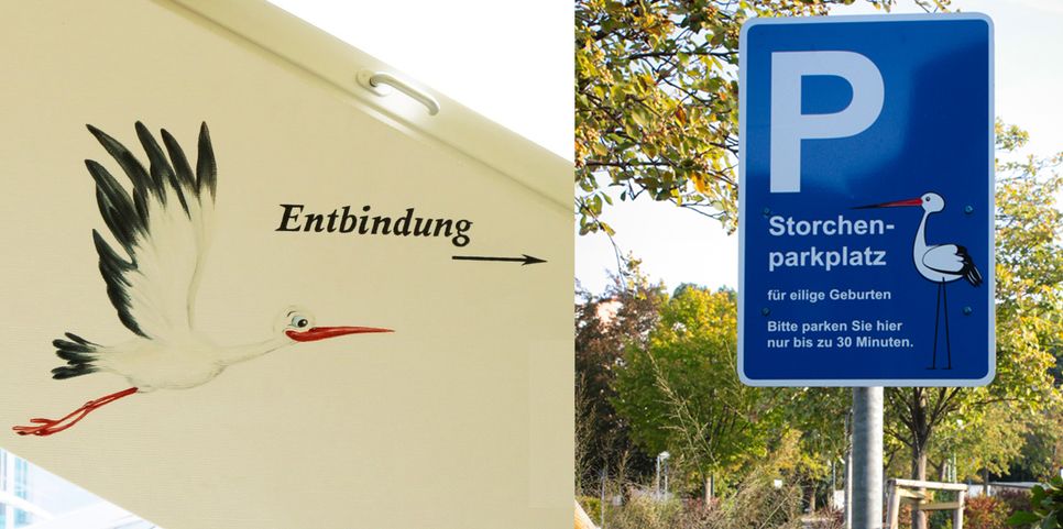 Zielanflug zur Geburtenstation: Wenn der Nachwuchs seine Ankunft überraschend eingeleitet hat, trägt eine lange Parkplatzsuche vor dem Krankenhaus nicht unbedingt zur Entspannung der ohnehin schon gestressten werdenden Mutter bei. In Kamenz wurde daher ein ganz spezieller Parkplatz ausgeschildert.   F.: Malteser-Krankenhaus