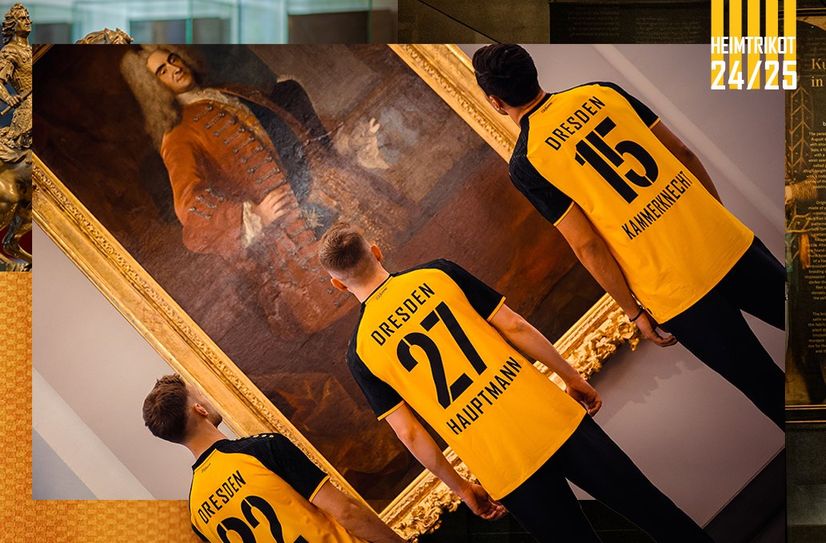 Mit dem Schriftzug "Elbflorenz" im Nacken marschiert man nächste Saison stolz auf.
