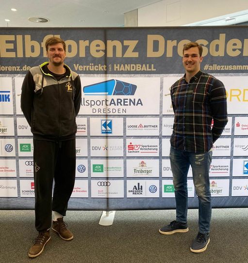 v.li. Chefcoach Rico Göde und Neuzugang Rene Zobel. Foto: PR/HC Elbflorenz