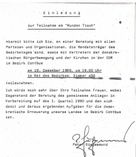 Einladung zur ersten Beratung des Runden Tisches im Bezirk Cottbus Foto: Stadtarchiv Cottbus
