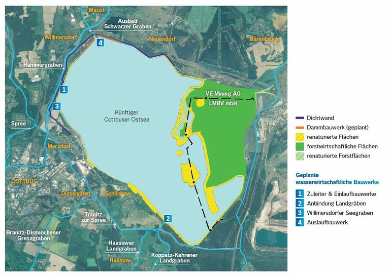 Grafische Darstellung des geplanten Sees. Grafik: Vattenfall