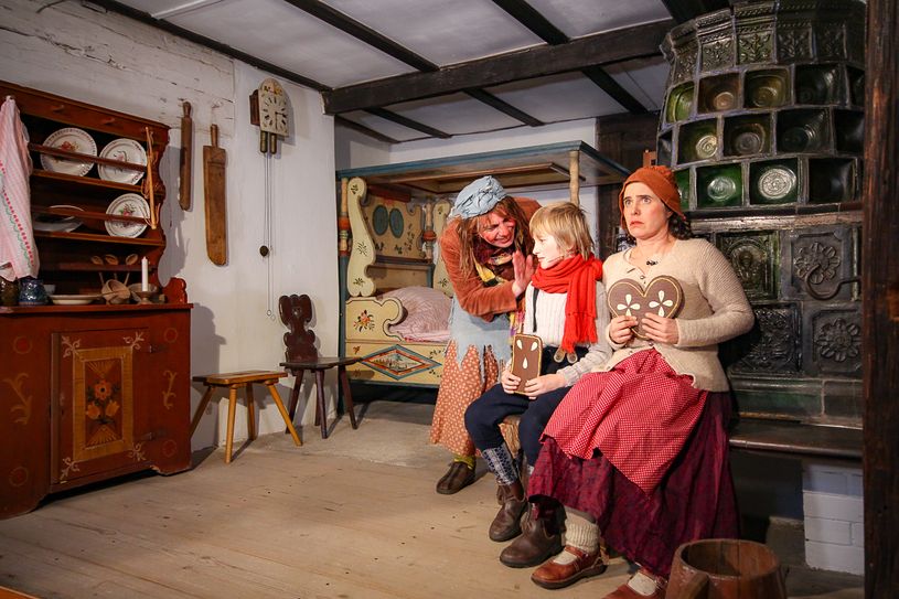 Dreharbeiten zum Weihnachtsmärchen „Hänsel und Gretel“ in Schloss und Festung Senftenberg. Foto: Museum OSL