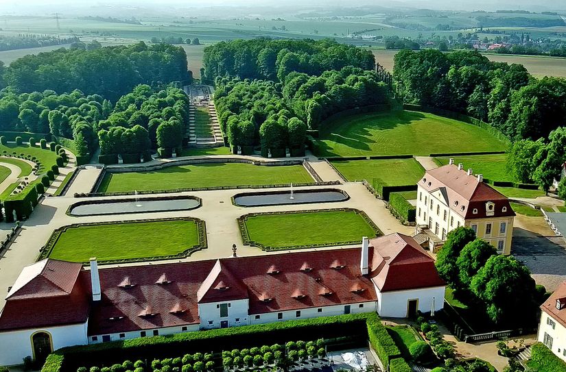 Der Barockgarten Großsedlitz mit den dazugehörigen Sichtachsen.
