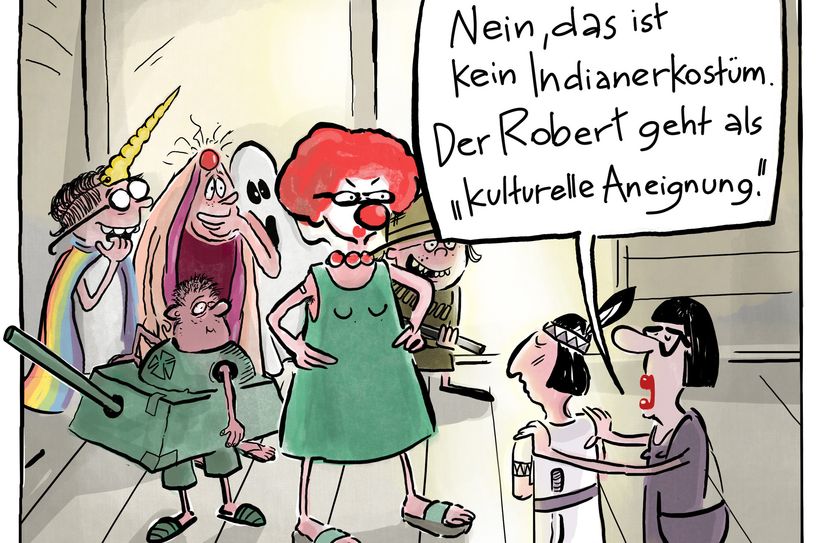Karikatur »Kulturelle Aneignung« vom diesjährigen Gewinner Philipp Sturm.