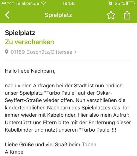 Die Anzeige.