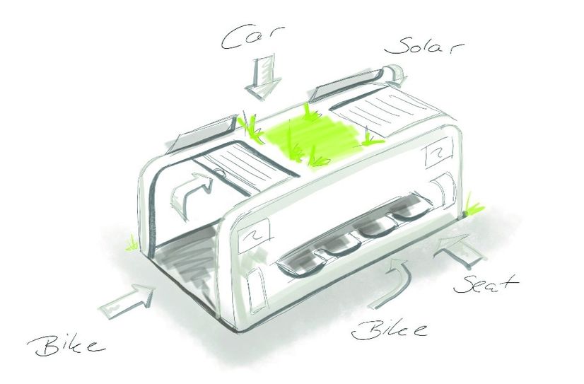 So könnte die Fahrradbox aussehen. (Projektskizze)