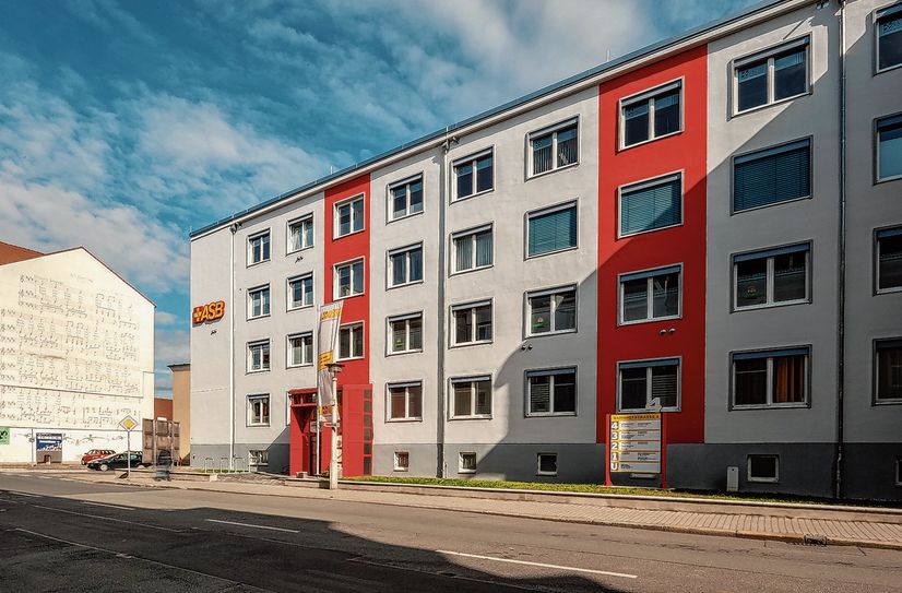 Firmensitz des ASB in Riesa an der Bahnhofstraße.