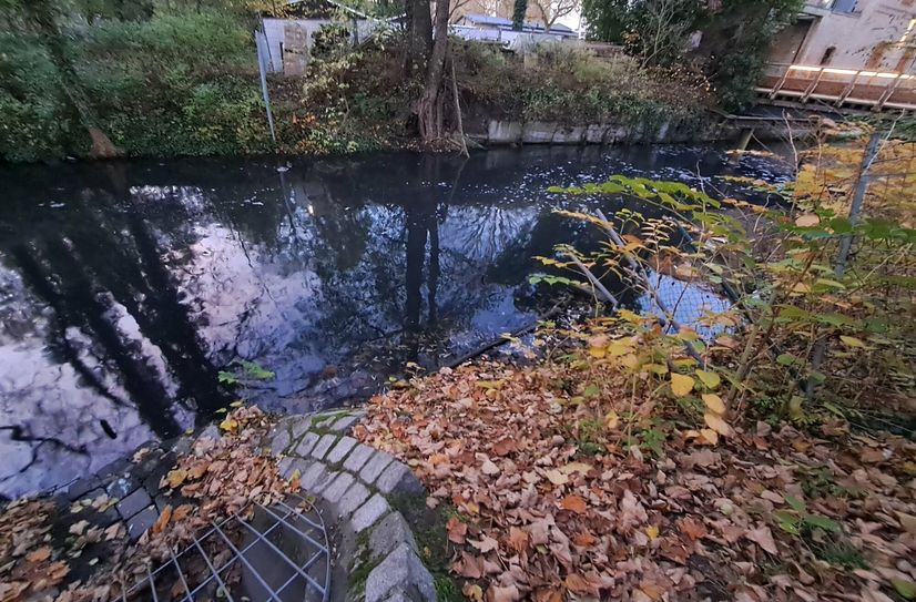 Der Nottekanal stromunterhalb der Schleuse in Königs Wusterhausen.