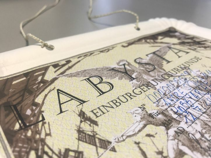 Die Urkunde zur Einbürgerung. Foto: Schramm