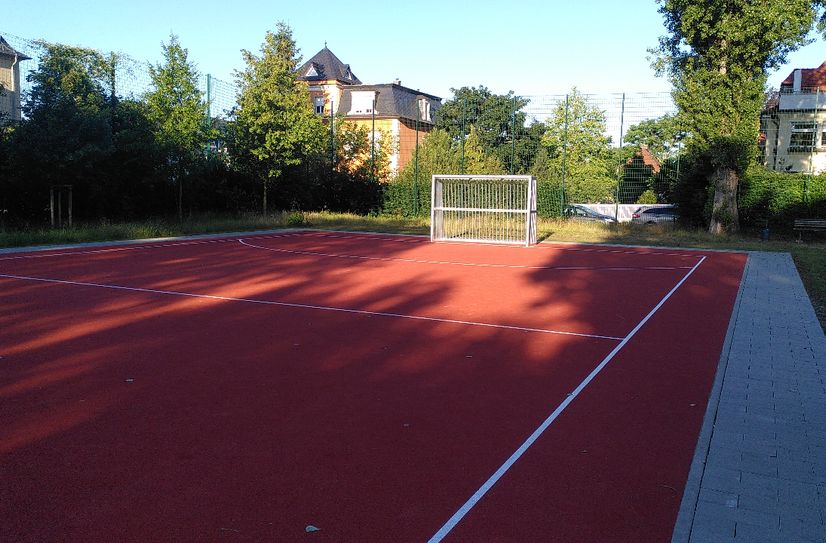 Der neue Bolzplatz in der Sachsenstraße.