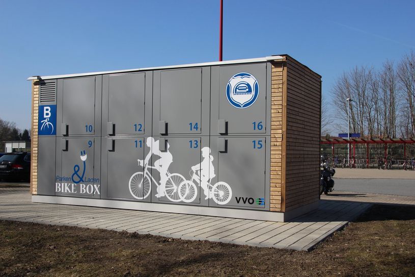 Neue Fahrradbox am Großröhrsdorfer Bahnhof.