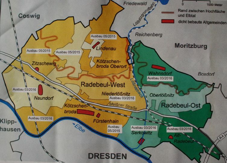 Ausbaukarte Radebeul. Grafik: Telekom