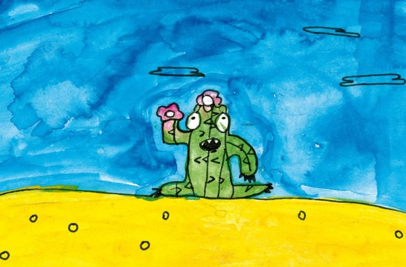 Das diesjährige Titelbild "Kaktus" gestaltete der 10-jährige Konstantin Harald König im Rahmen eines Kurses an der Jugendkunstschule Dresden.