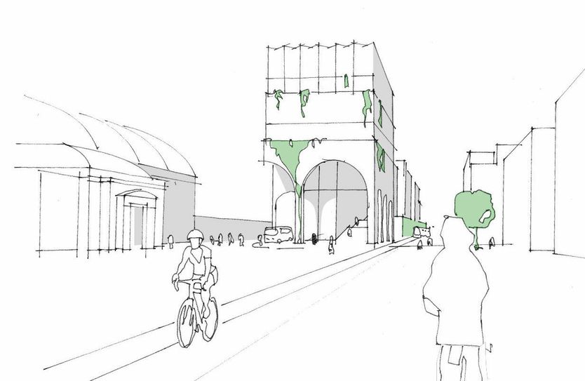 Erste Skizze des Architekturbüro Knerer und Lang