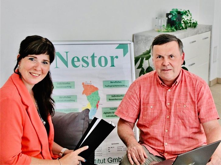 Tina Viel und Wolfgang Mann, Standortkoordinatoren für den Landkreis Görlitz bei Nestor. Foto: Nestor Bildungsinstitut GmbH
