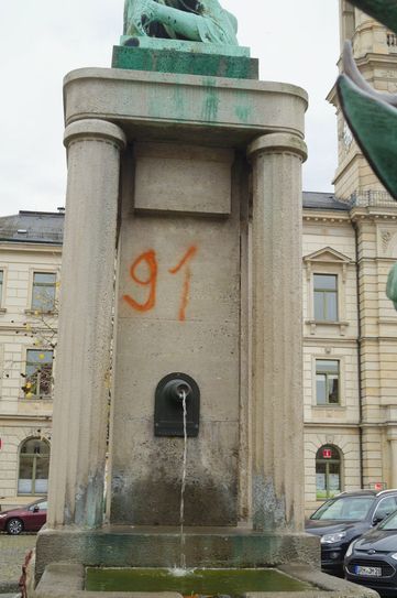 Auch der Dianabrunnen wurde kürzlich beschmiert. Foto: Stadt