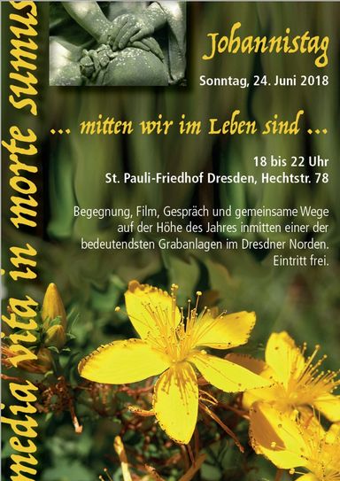 Postkarte mit dem Programm St.-Pauli-Friedhof. Foto: Landeshauptstadt Dresden