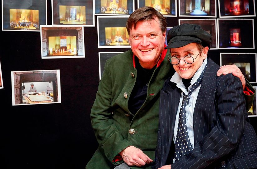 Christian Thielemann (musikalische Leitung) und Katharina Thalbach (Regie) vor der  Aida-Premiere.