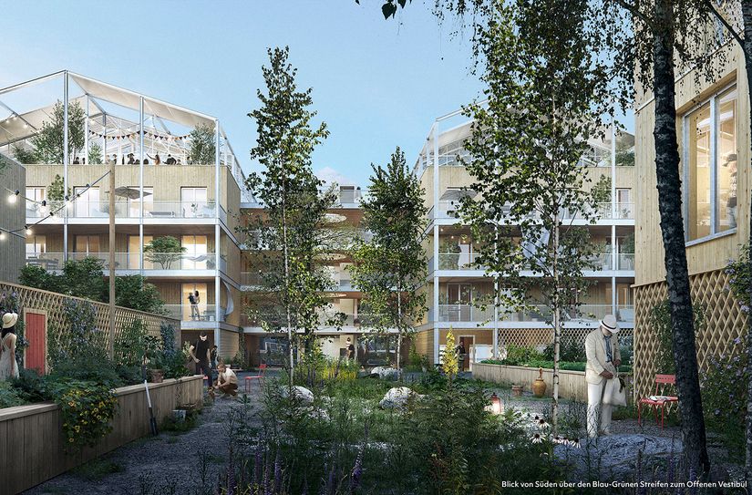 Visualisierung des Siegerentwurfs des Dresdner Büros QUERFELDEINS Landschaft / Städtebau / Architektur PartGmbB.