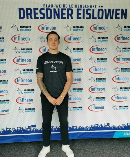Neuzugang Johan Porsberger. Foto: Dresdner Eislöwen