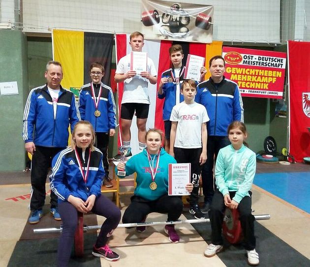 Ein starkes Team: der Riesaer Athletikclub dominierte die Ostdeutschen Meisterschaften in Frankfurt/Oder.                    Foto: RAC